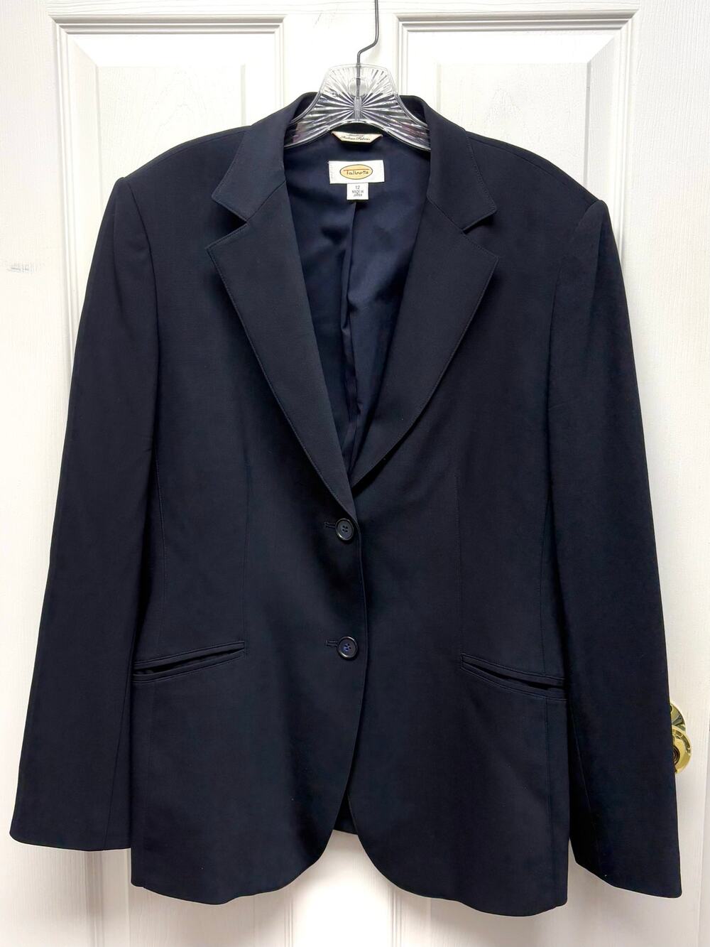 Vintage Talbots Blazer Navy Wool Coat Women’s 12 Made in Japan Classic Tailored